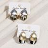 New Design High Quality Fashion Two-Color Plated Brushed Metal Grop Earrings Elegant Women's Daily Work Jewelry Accessories