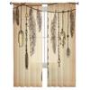 Penas Cultura Tribal Linhas Retro Tule Sheer Janela Cortinas para Sala de estar Quarto Moderno Voile Organza Cortinas