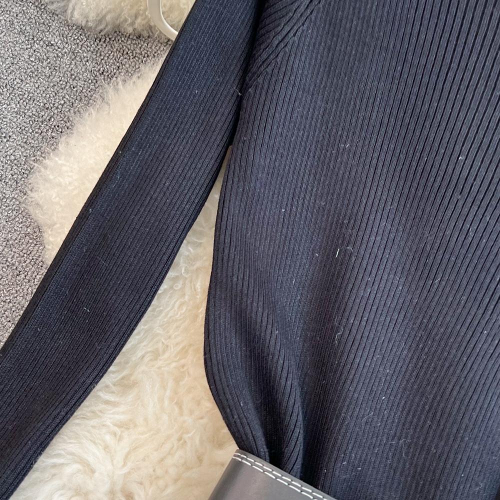 Vintage Elegant  O Neck Print  Pleated Long Sleeve Knit Dress A-line Casual Women Fashion High Waist Summer Spring