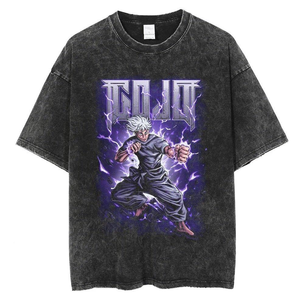 Jujutsu Kaisen Anime Tričko Satoru Gojo A Ryomen Sukuna Potisk Pánské Dámské Prané Bavlněné Trička Harajuku Vintage Tričko