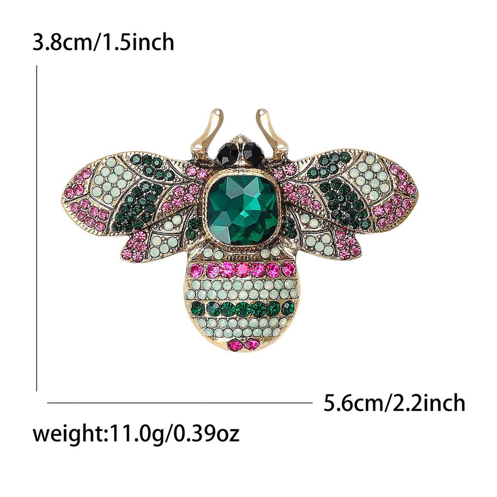 Fashion Rhinestone Bee Brooches for Women Unisex Insect Pins Keychain Event Party New Year Gifts Jewelry Decoration Accessories