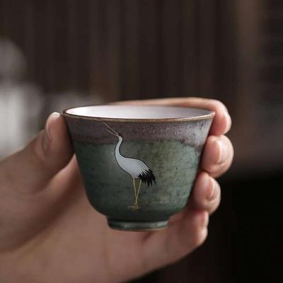 Rui Ching Cheung Crane Handmade Stone Baking Vintage Tea Cup Personal Master Cup Tea Cup