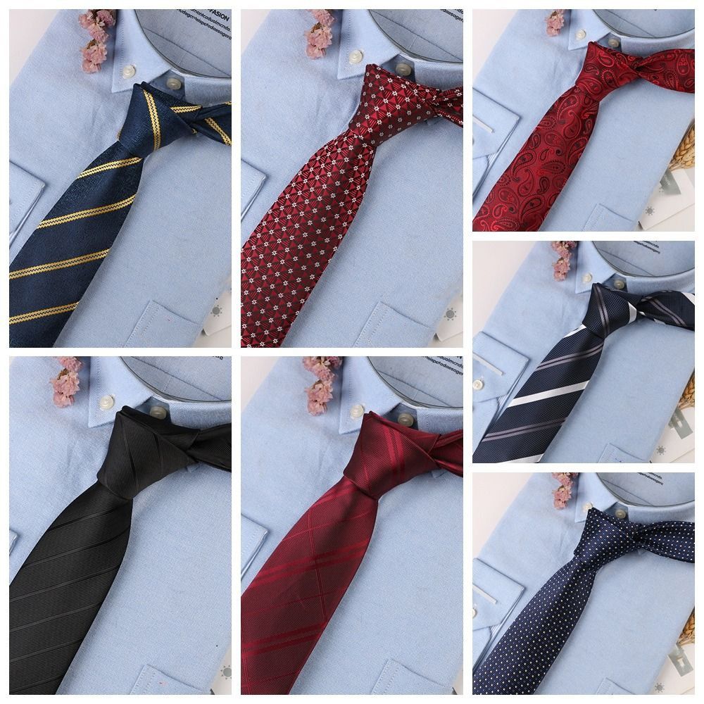 Adjustable Jacquard Floral Tie Soft Striped Knitted Tie  Suit Accessories