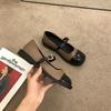 French evening breeze gentle thick-soled Mary Jane single shoes women's shoes spring and summer small fragrant style British small leather shoes INS