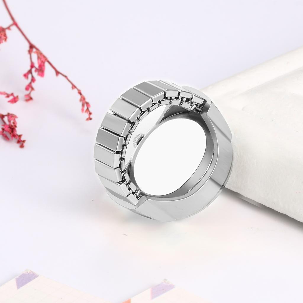 Women's Creative Finger Ring Watch Arabic Numberals Quartz Watches Elastic