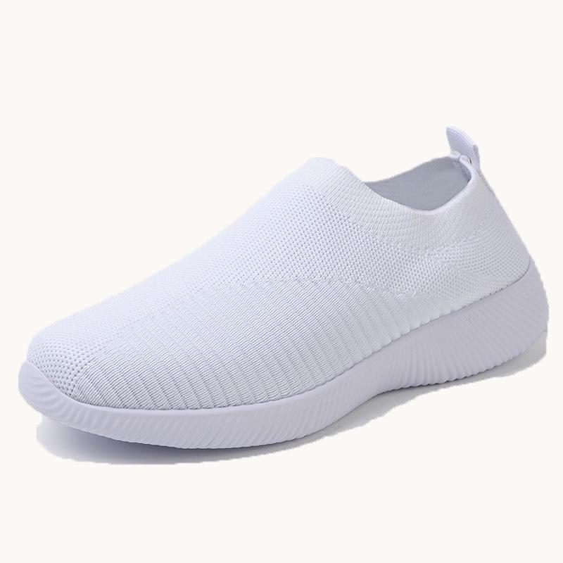 Ultra-Light Flyknit Slip-On Dance Shoes for Middle-aged & Elderly Women - Comfortable Plus Size Option