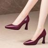  Women Cute Sweet Elegant Wine Red Spring Slip On Stiletto Heels for Sexy Party Night Club Lady Cool Black Shoes Ab798