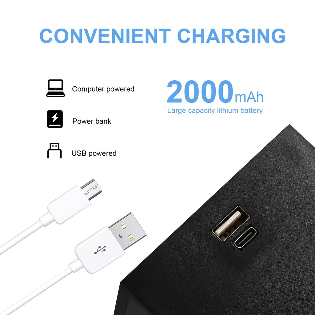 5W USB Wall Lamp Sensitive Light Sensor Control Built-in 2000mAh High Capacity Rechargeable Battery Portable for Bedroom Living