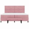 Box Spring Bed with Headboard Pink 200 X 200 Cm Velvet