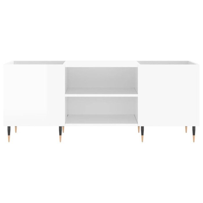 VidaXL Record Cabinet High Gloss White 121x38x48 Cm Engineered Wood 831670
