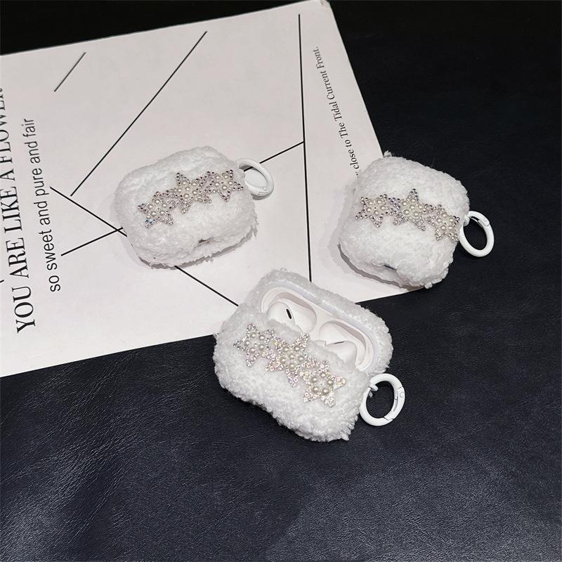Plush Pentagram for Airpods4 Apple Bluetooth Pro2 3rd Generation Earphone Cover Cute Protective Cover Autumn and Winter Women