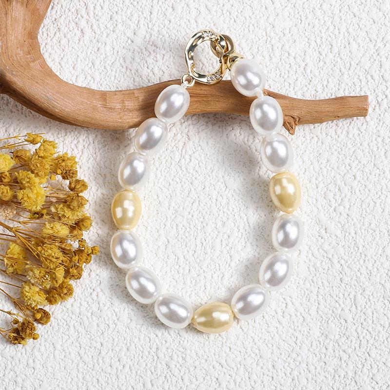 

Жемчужное ожерелье: Осень/Зима Рисовые бусины, Желтый/Белый Свежий Бисероплетеный Чокер