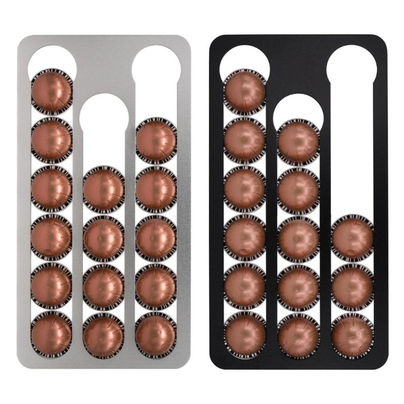 Aluminum Coffee Pods Holder Storage Rack For Countertop Cabinet Coffee Pod Holder Large Capacity Coffee Pods Holder