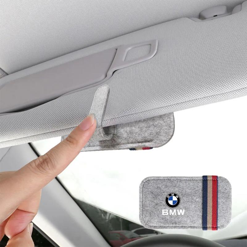 Für BMW Auto Sonnenblende Brillenetui Filzleder Verschleißfest Sonnenbrillenhalter Aufbewahrungsbox Universal Brillen Organizer Tasche