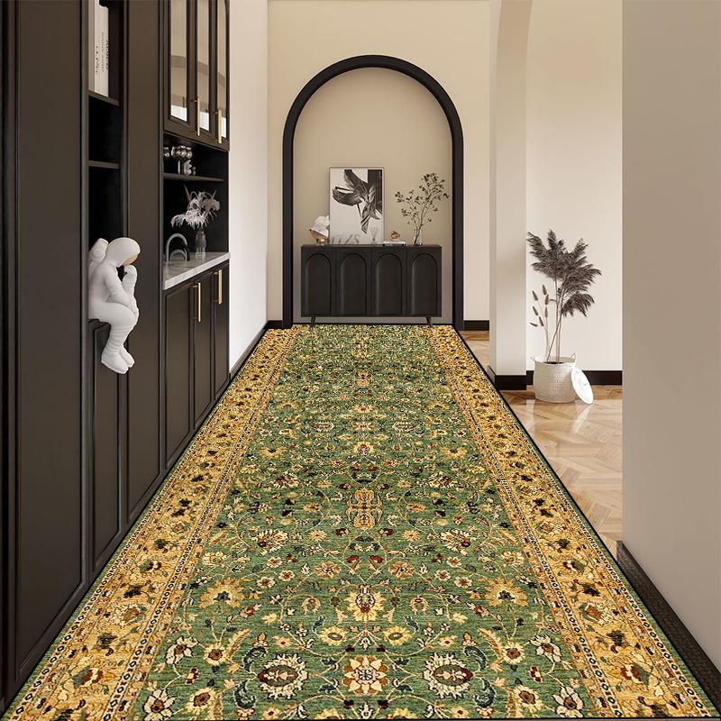 Persian Retro Long Runners Carpet Light Luxury Decoration Home Doorway Corridor Rugs Custom Stair Hall Passageway Non-slip Mat