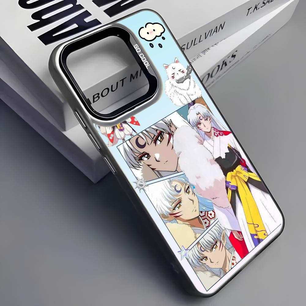 I-Inuyasha S-Sesshomaru Phone Case For iPhone 16 15 14 13 12 11 Pro Max Grey Black Matte Laser Metallic Aurora Funda