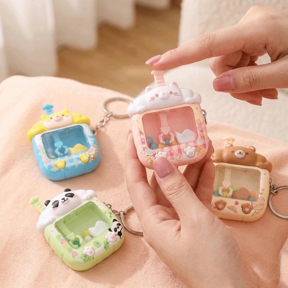 Cartoon Catching Ball Machine Keychain Plastic Funny Finger Toys  Car Key Chains