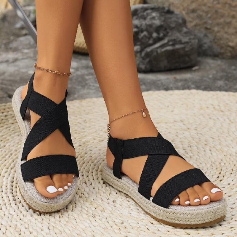 Women's Sandals Roman Style Platform Grass Bottom Sandals Large Size Hot Sale Beach Sandals