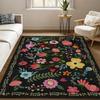 Soft Boho Floral Pattern Carpets for Home Decor Bedroom Area Rugs Kitchen Dinning Coffee Table Non-slip Mat Low Pile Carpet