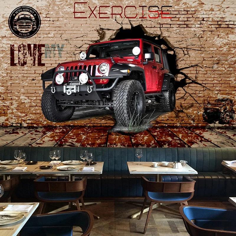 Modern Style Photo Mural 3d Stereo Car Wallpaper Cafe Restaurant Kids Bedroom Home Decor Background Wall Murals