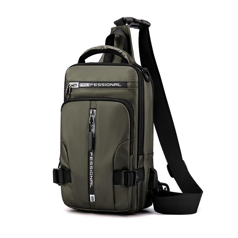 Chest Bag Large Shoulder Strap Capacity Splash-resistant Adjustable Zipper Closure Lightweight Waterproof Men Travel Daily AVE