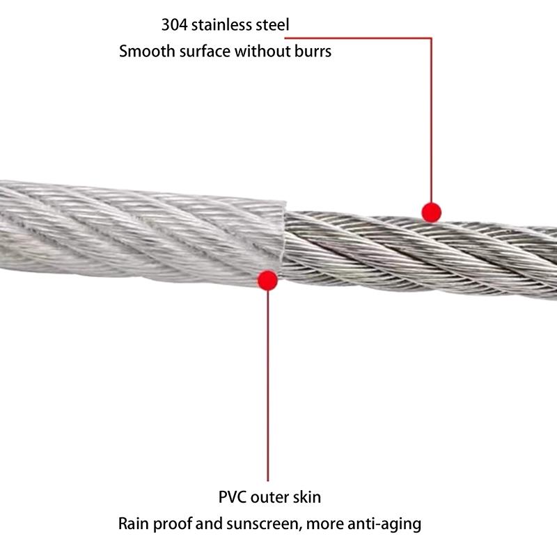 3-10M Double-Headed Dog Tie Out Cable Leash Raction Rope Metal Buckle Steel Wire Anti-Rust Training Collar Outdoor Dogs Strap