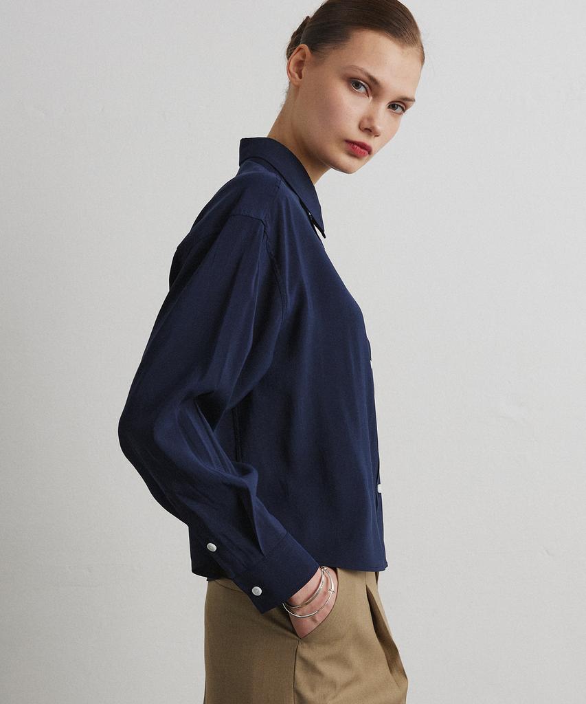 Aheule Light Tailored Shirt_Navy