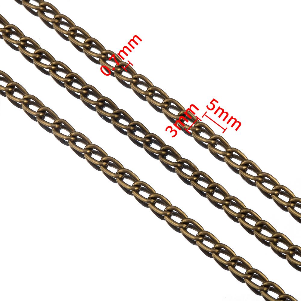 2M 1M 0.5M Aluminium Chain Curb Twisted Chain Links for DIY Handmade Necklaces Bracelets Jewelry Making Accessories Multi Color