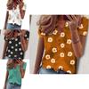 Stylish Women's V Neck Ruffle Short Sleeve T Shirt With Fashionable Daisy Print