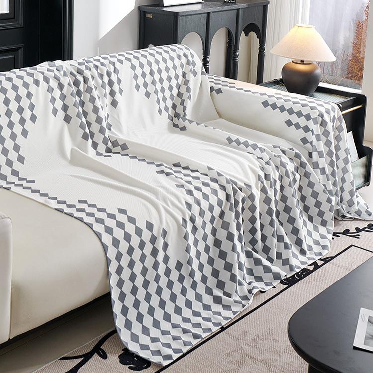 Summer Ice Slicky Fiber Sofa Cover, Pet Friendly, Suitable for Single Chair, Double Sofa, Three-Seater Sofa, Four-Seater Sofa, Combination Sofa