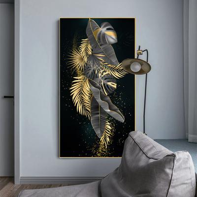 Abstrakt Väggkonst med Bladguld Canvasmålning Affischer & Tryck Modernt Vardagsrum Hotell Hem Väggmålning Dekor Bild Cuadros