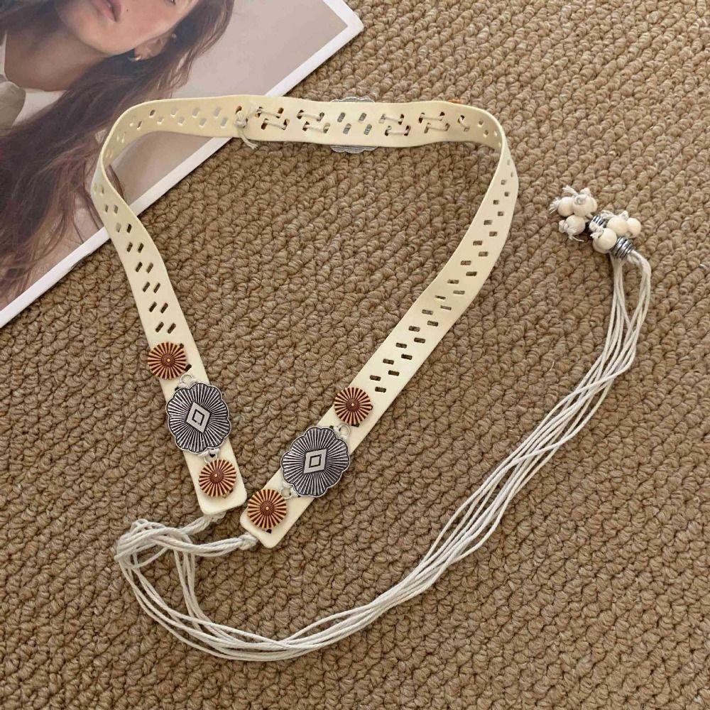Flower Bohemian Style Waist Chain Retro Women Woven Belt Fashion Ethnic Style Belt  Daily