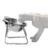 Cervical-Friendly Anti-Knock Pet Bowl: 304 Stainless Steel Slanted Rice & Water Bowl