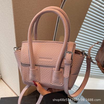 Lychee Pattern Simple Handbag Women's 2025 New Fashion Temperament Shoulder Bag Large Capacity Versatile Messenger Bag