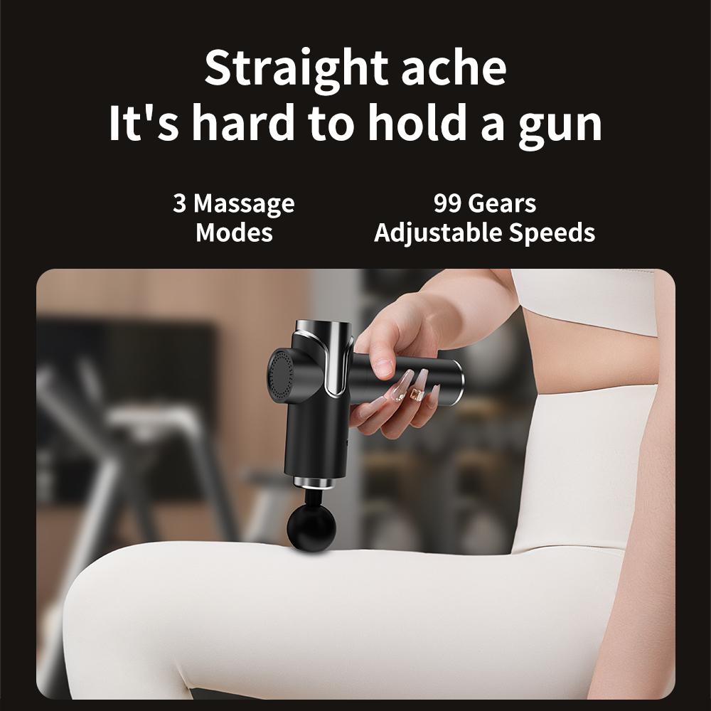 

Deep Muscle Massage Gun Electric Percussion Pistol Massager For Body Neck Back Leg Fitness Tool 99 Levels Deep Muscle Massage Gu Type C Charge чёрный