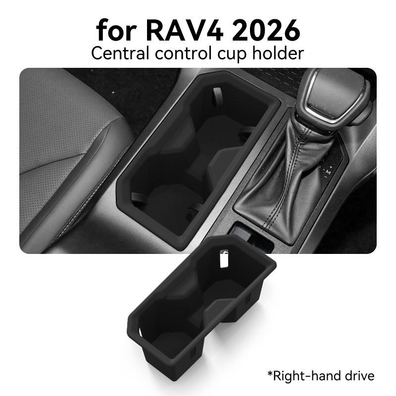 

RAV4 LHD Center Console Cup Holder Silicone Anti-Slip Mat - Fits 26 Models, Protective Car Modification Accessory.