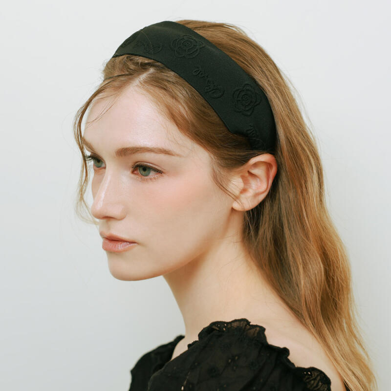 

Keymil Black White Rose Simple Hairband C89