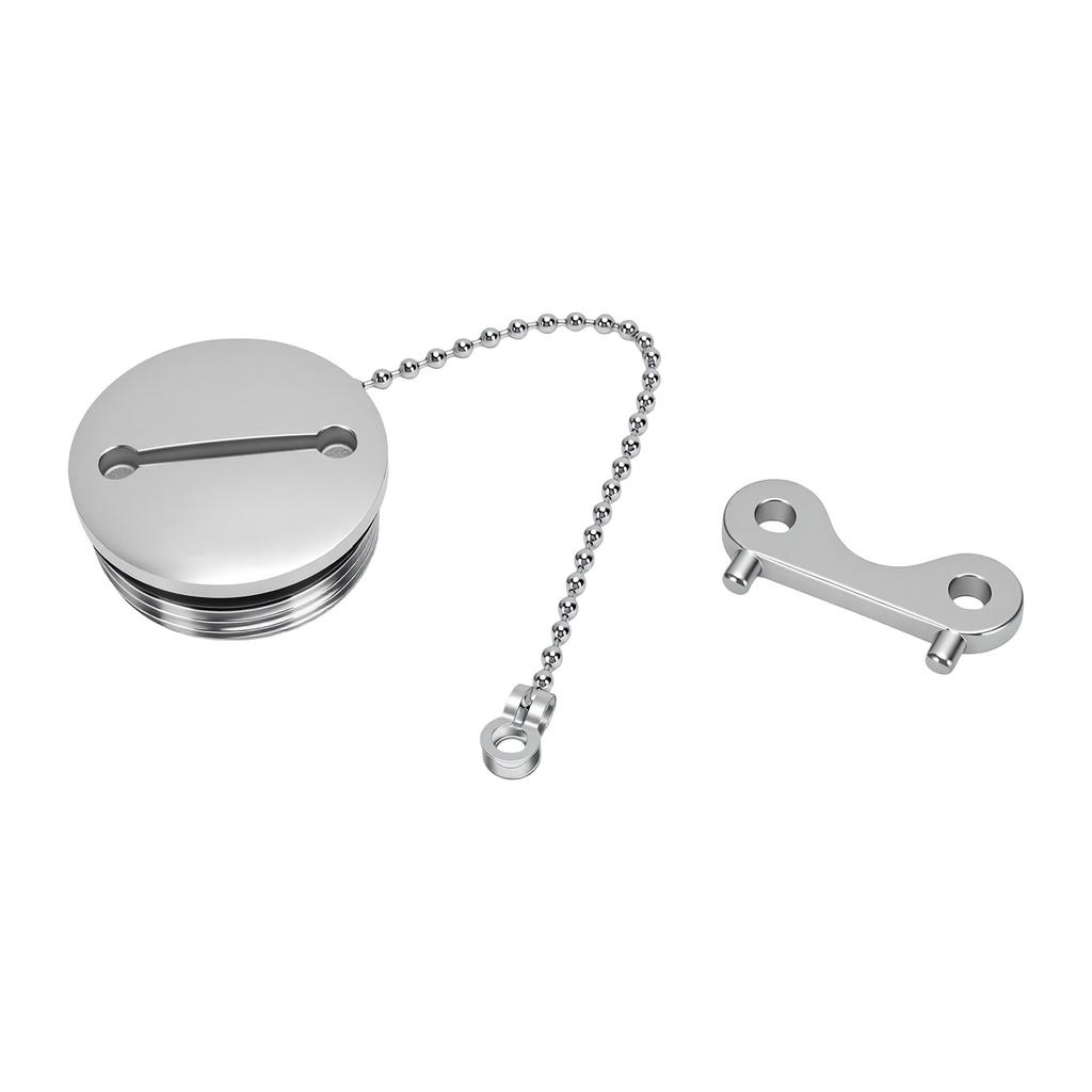 Boat Fuel Tank Cap 1.5 Inch 38mm Marine Fuel Cover with Chain and Key Stainless Steel Deck Fill Filler Cap for Yachts
