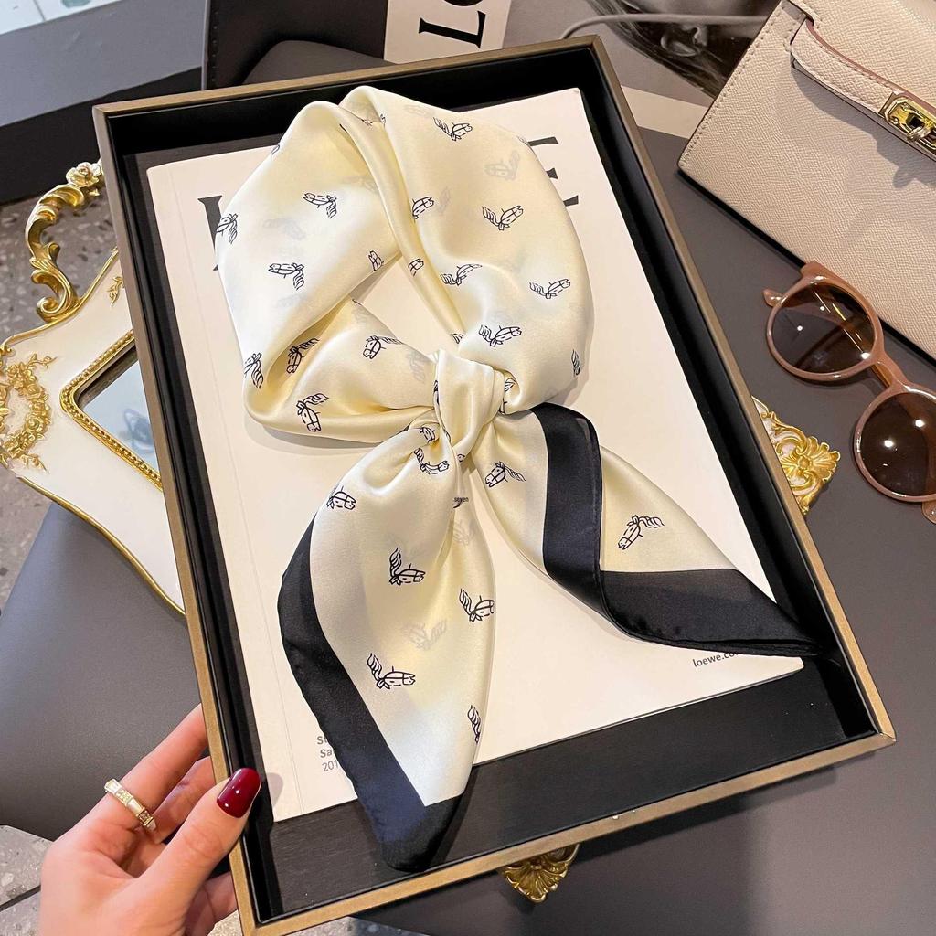 Zhang Ruonan Silk Scarf: Women's 2025 Spring/Summer Retro Neck Tie Accessory - High-End Small Square Neckerchief
