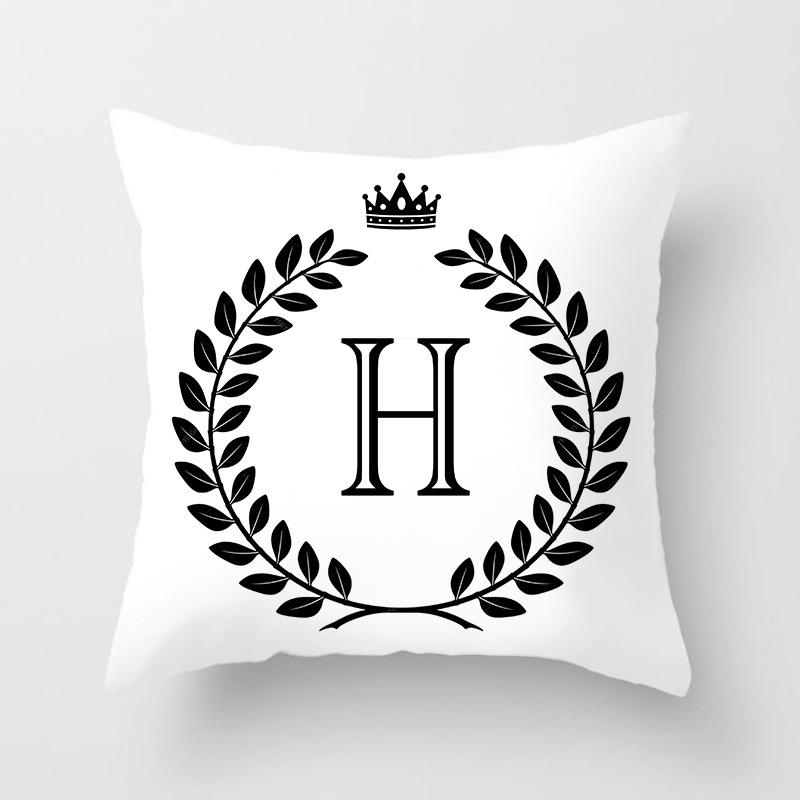 Nordic Simple Crown Letter Printing Pattern Cushion Cover Home Living Room Sofa Decoration Square Pillow Pillow Cover