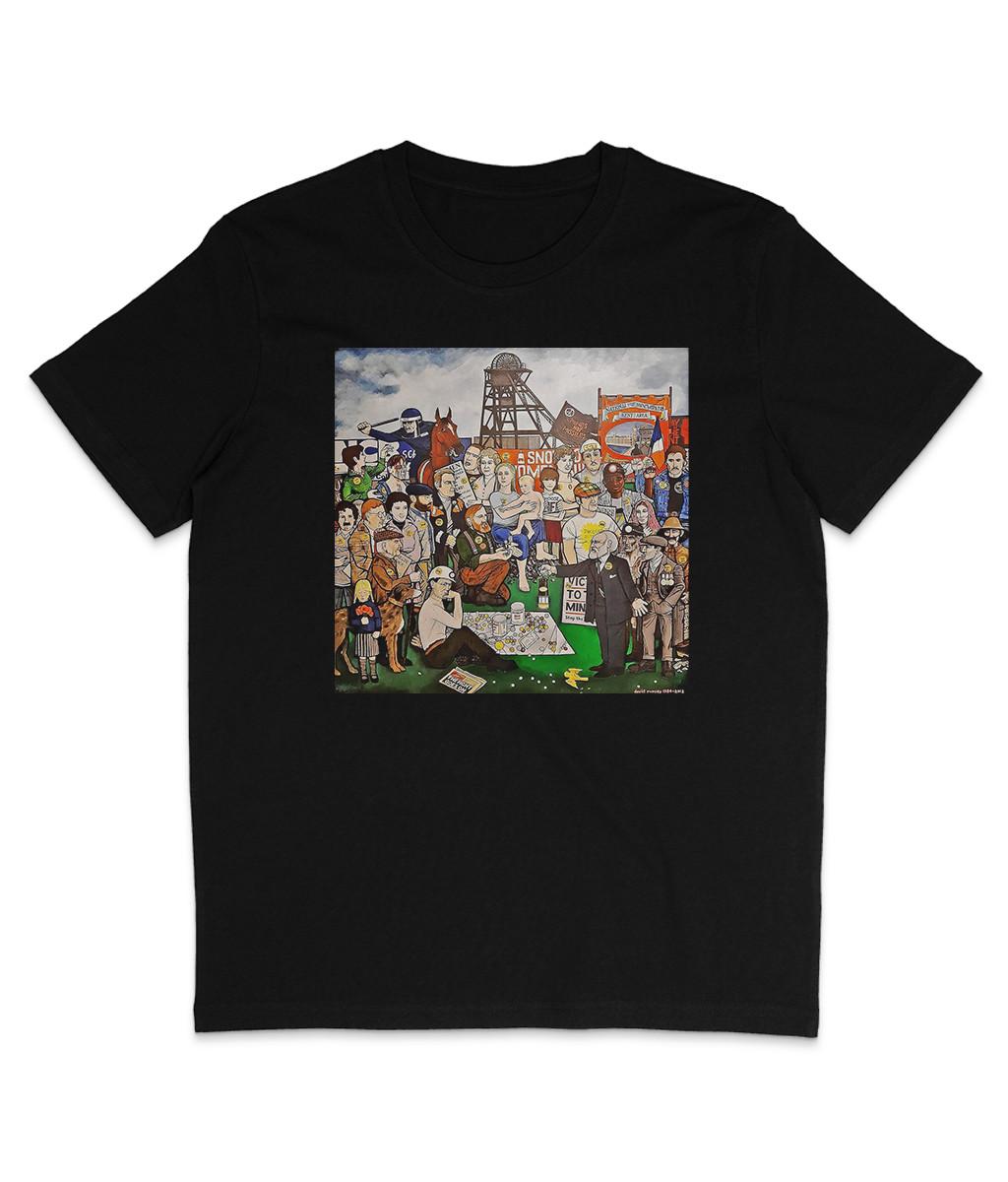 Miners Strike Mural - Organic T-Shirt Mens Womens Tees Top - Thatcher - Scargill - Community S