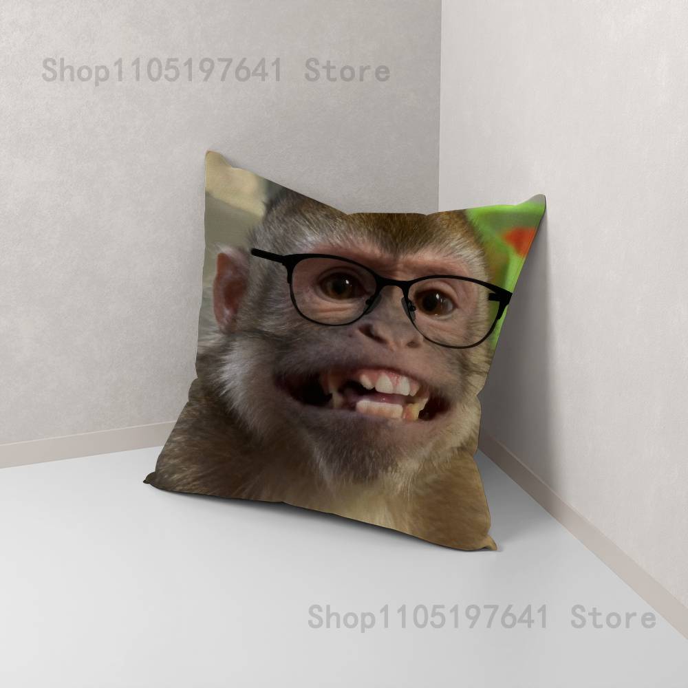 Funny Cute Monkey Emoji Pillow Case For Sofa Decor Car Office Room Printing Cushion Cover Decorations and Protector