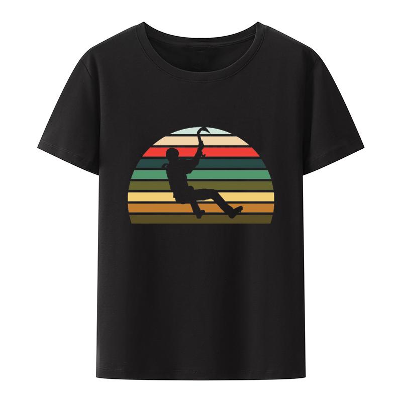 Cool Climbing Mountaineering Cotton Tshirt Y2k Style Camisa Summer Printed Shirt Top Street Fashion Humor Short Sleev Tee