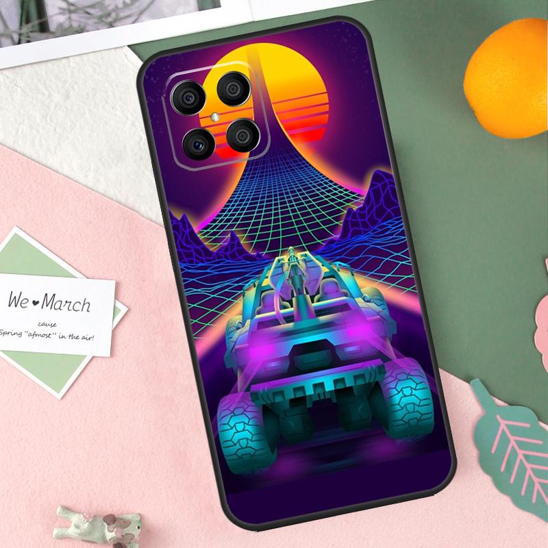 Synthwave 80's Retro Neon vaporwave Case For Honor X9b X8b X9a X8a X8 X9 X9c 50 70 90 Lite Honor 200 Pro Magic 7 5 6 Lite Cover