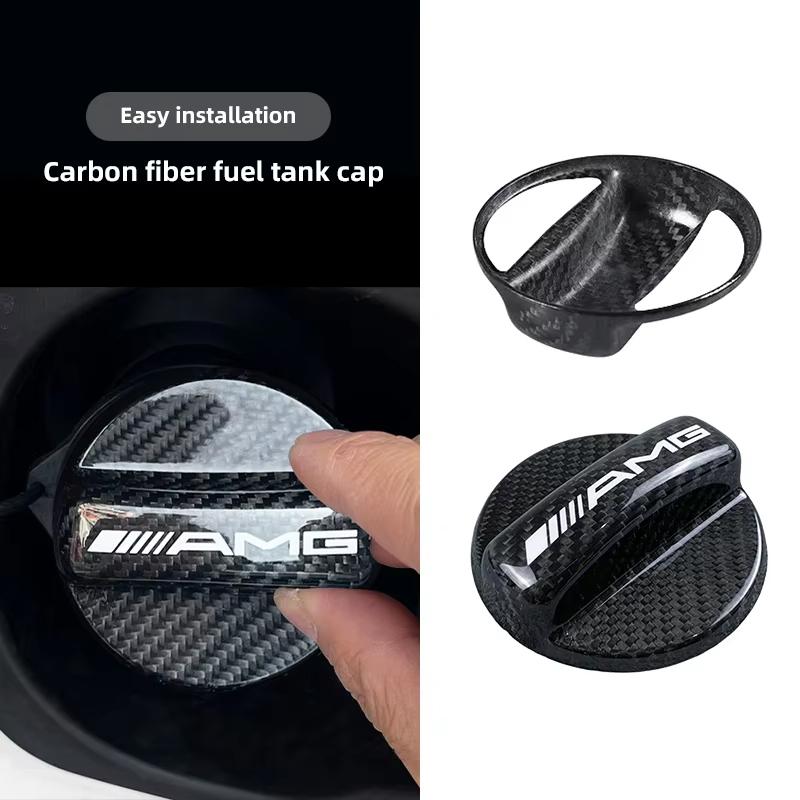 For Benz Car fuel tank cap carbon fiber high-end decorative parts suitable for -Benz AMG A B C E-classs C260 E300L W205 W204 GLC RE1