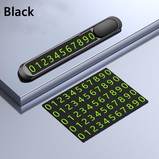 Hidden Car Styling Temporary Parking Card Metal Alloy Texture Auto Phone Number Card Plate Telephone Number Card Car Sticker
