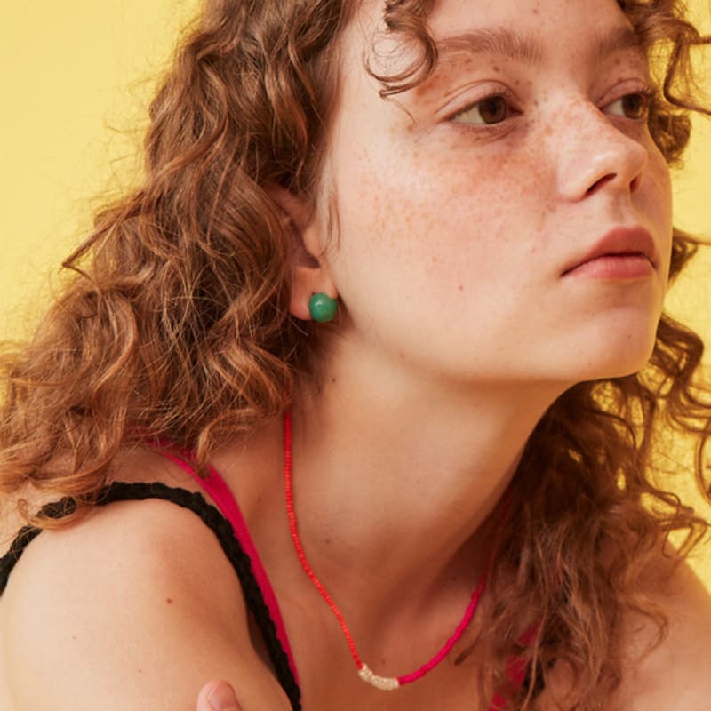 

VINTAGE HOLLYWOOD Summertime Beads Necklace_VH2236NE014M Emerald