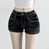 Spicy Girl Korean Low-Rise Gray Denim Y2K Hip-Hugging Hot Pants