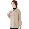 Mother's High-End Wool Coat for Middle-Aged & Elderly Women - Double-Sided, Mid-Length, Autumn/Winter Lapel Jacket