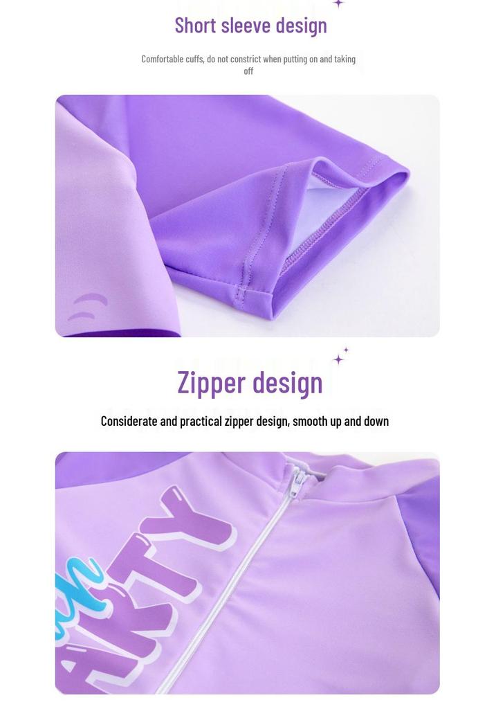 Kids' One-Piece Swimsuit with Swim Cap - Sun Protection for Beach & Hot Springs